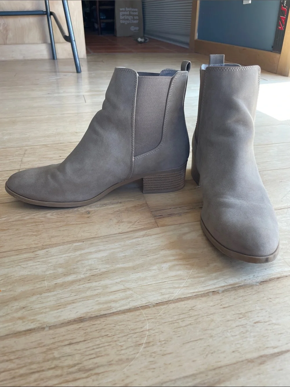 Women's Taupe Suede Ankle Boots - Classic Everyday Style